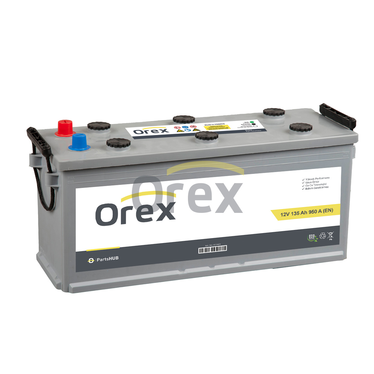 Orex Akü 12V 135Ah 950A D8 (510×190×225) Standart Akü - OREX - 877401 Ürün Görseli