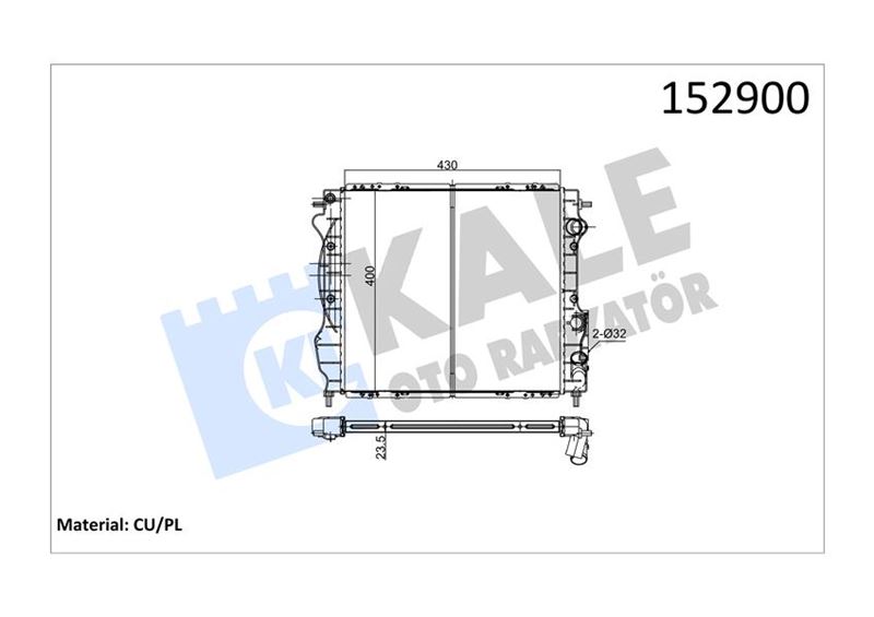 Su Radyatörü - KALE OTO RADYATÖR - 0536372PA Ürün Görseli