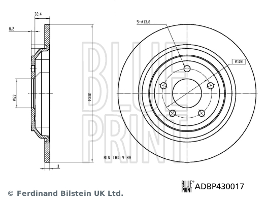 BLUE PRINT ADBP430017 Fren Sistemleri Fren Diski - FORD FOCUS III uyumlu