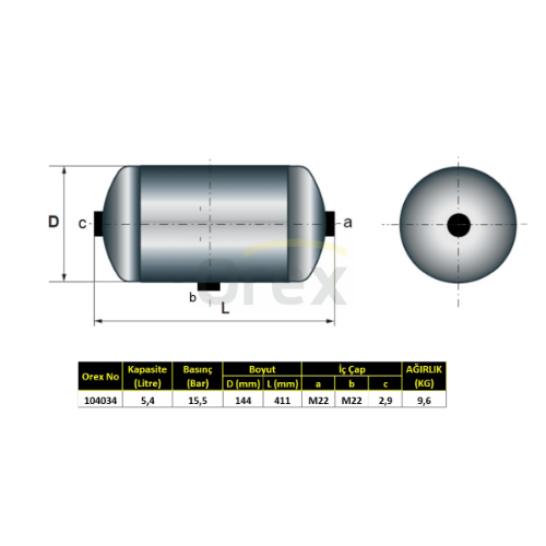 Hava Tankı - OREX - 104034 Ürün Görseli