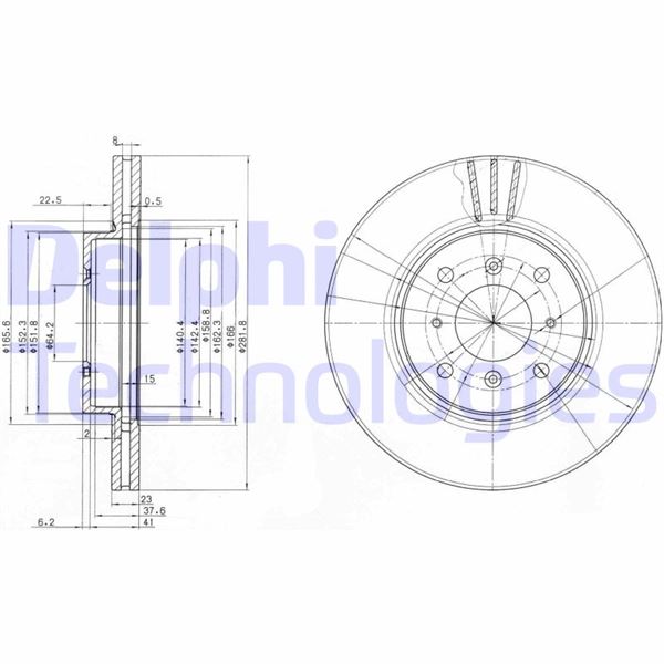 DELPHI BG3589 Fren Sistemleri Fren Diski - HONDA CIVIC VI Fastback (MA, MB) uyumlu