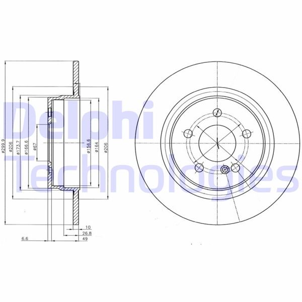 DELPHI BG4153C Fren Sistemleri Fren Diski - MERCEDES-BENZ C-SERISI T-Model (S204) uyumlu