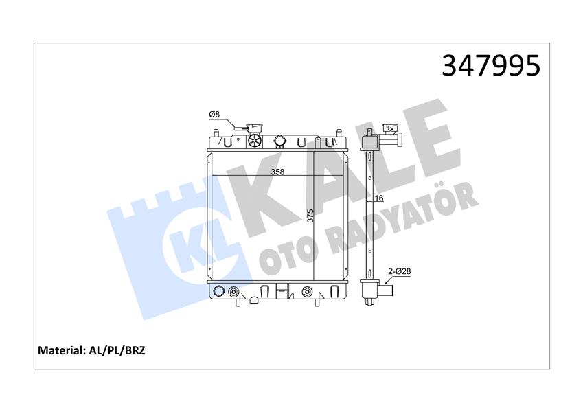 KALE OTO RADYATÖR 347995 Soğutma Sistemi Su Soğutucu & Parçaları - NISSAN MICRA II (K11) uyumlu