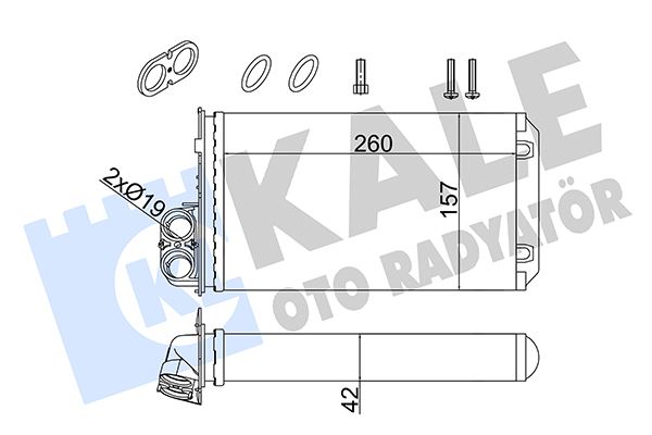 KALE OTO RADYATÖR 357245 İklimlendirme Sistemi İç Mekan Isı Değiştirici - RENAULT TRAFIC II Minibüs/Otobüs (JL) uyumlu