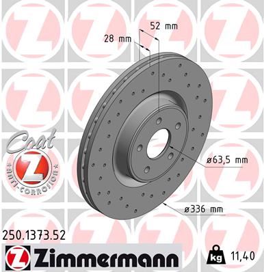 ZIMMERMANN 250.1373.52 Fren Sistemleri Fren Diski - FORD FOCUS II (DA_, HCP, DP) uyumlu
