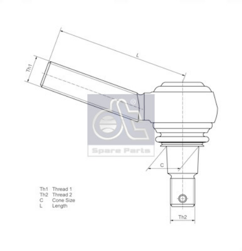 DT Spare Parts 1.19005 Direksiyon Sistemi Mafsal - MAN TGM I uyumlu