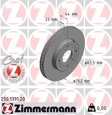 ZIMMERMANN 250.1391.20 Fren Sistemleri Fren Diski - FORD FIESTA VII (HJ, HF) uyumlu