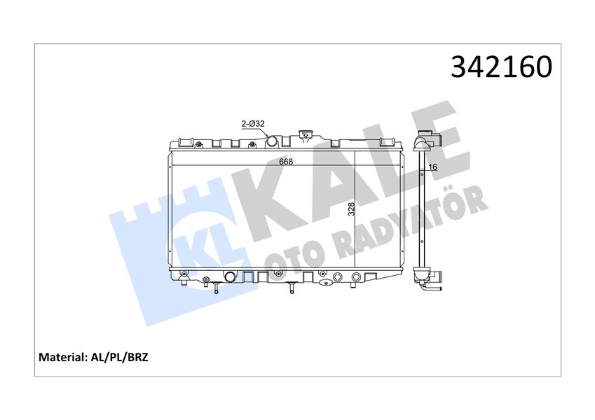 KALE OTO RADYATÖR 342160 Soğutma Sistemi Su Soğutucu & Parçaları - TOYOTA COROLLA (_E9_) uyumlu