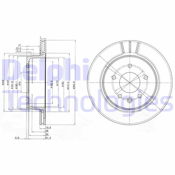 DELPHI BG3542 Fren Sistemleri Fren Diski - JAGUAR XJ (XJ40, XJ81) uyumlu