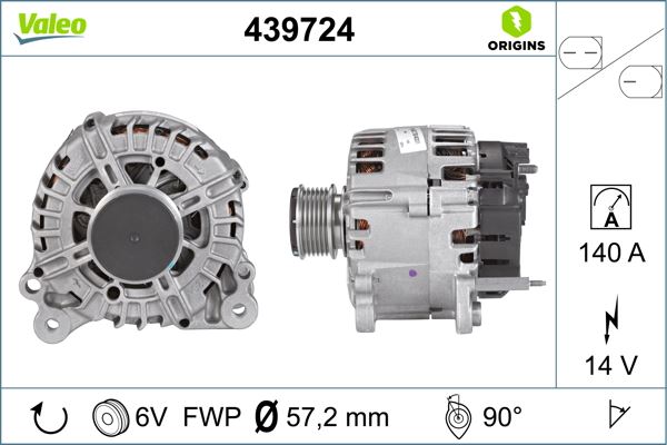 VALEO 439724 Elektrik Sistemi Alternatör - SEAT ALHAMBRA (710, 711) uyumlu