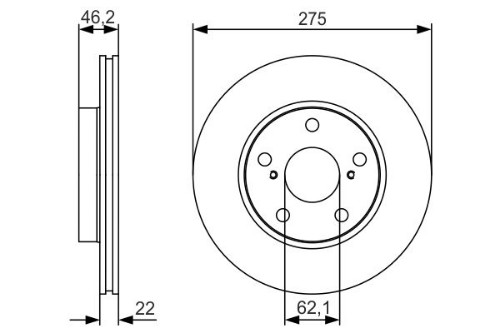 BOSCH 0 986 479 R97 Fren Sistemleri Fren Diski - TOYOTA AURIS (_E15_) uyumlu