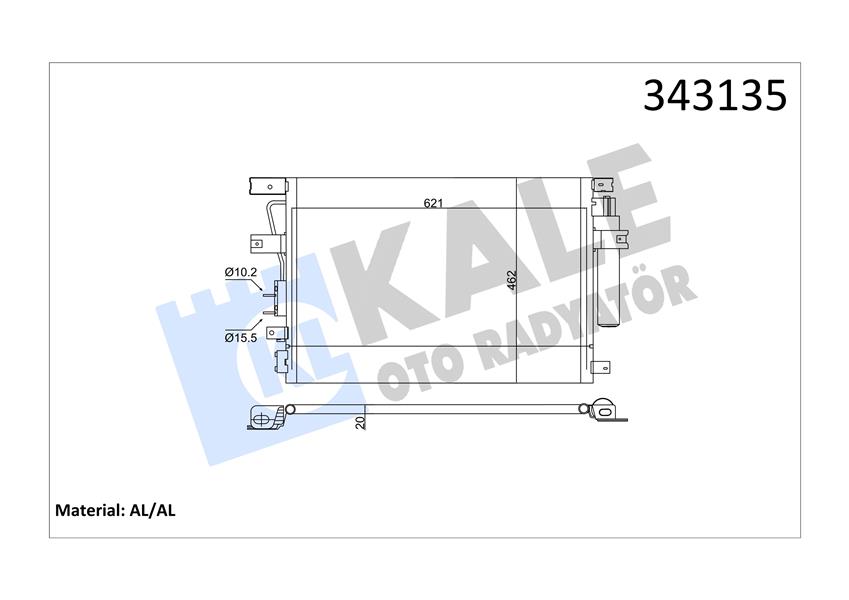 KALE OTO RADYATÖR 343135 İklimlendirme Sistemi Klima Radyatörü - CHRYSLER 300C (LX, LE) uyumlu