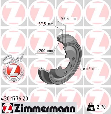 ZIMMERMANN 430.1776.20 Fren Sistemleri Fren Kampanası - OPEL KADETT D (31_-34_, 41_-44_) uyumlu