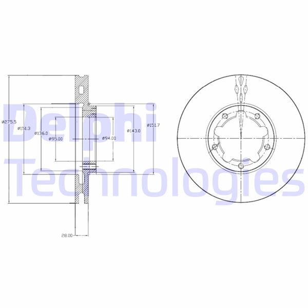 DELPHI BG4217 Fren Sistemleri Fren Diski - NISSAN CABSTAR (F24M, F24W) uyumlu