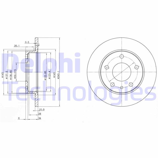 DELPHI BG2914 Fren Sistemleri Fren Diski - ALFA ROMEO GTV (916_) uyumlu