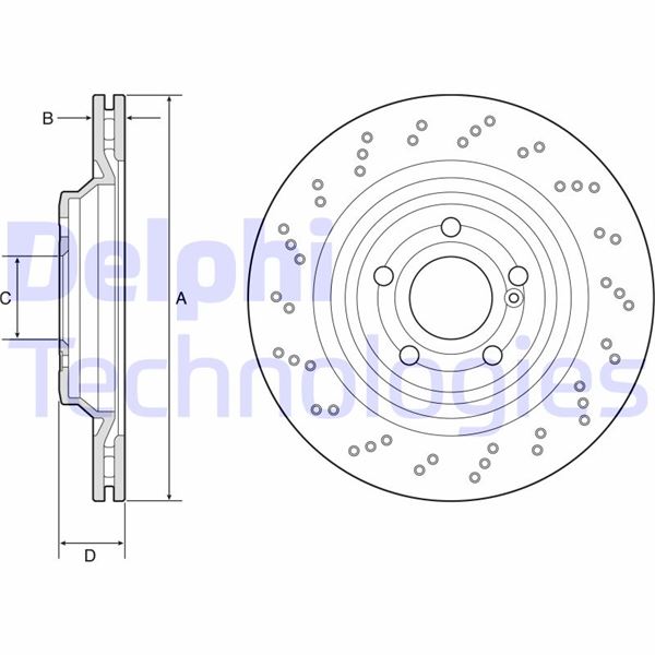 DELPHI BG4920C Fren Sistemleri Fren Diski - MERCEDES-BENZ SL (R231) uyumlu