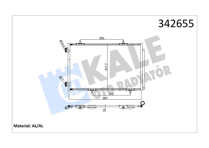 KALE OTO RADYATÖR 342655 İklimlendirme Sistemi Klima Radyatörü - CITROËN C-ELYSEE (DD_) uyumlu