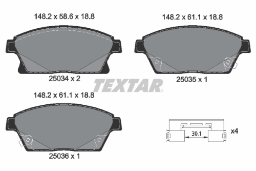 TEXTAR 2503401 Fren Sistemleri Fren Balatası - OPEL ASTRA J Sports Tourer (P10) uyumlu