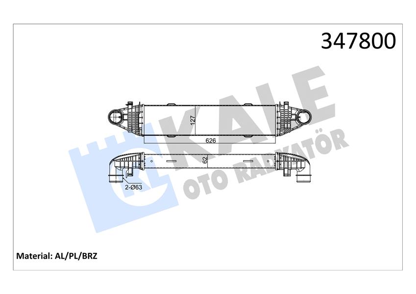 KALE OTO RADYATÖR 347800 Motor Turbo Radyatörü - MERCEDES-BENZ C-SERISI (W204) uyumlu