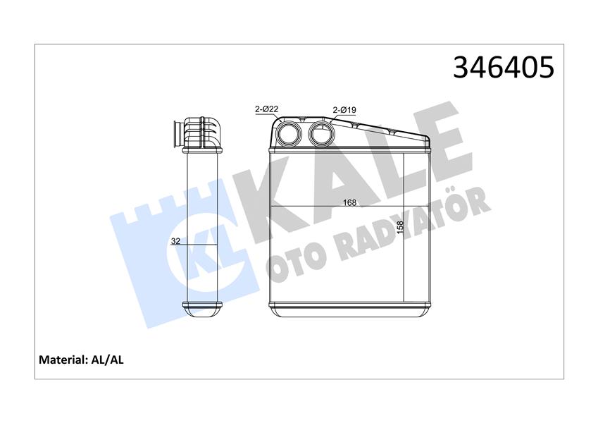 KALE OTO RADYATÖR 346405 İklimlendirme Sistemi İç Mekan Isı Değiştirici - RENAULT MODUS / GRAND MODUS (F/JP0_) uyumlu