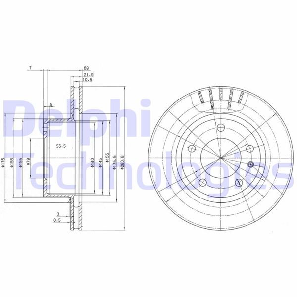 DELPHI BG2212 Fren Sistemleri Fren Diski - BMW 5 (E28) uyumlu
