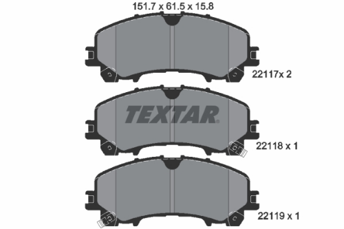 TEXTAR 2211701 Fren Sistemleri Fren Balatası - INFINITI Q50 uyumlu