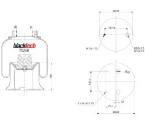 Vibracoustic RML75260C7 Süspansiyon Sistemi Süspansiyon Körüğü