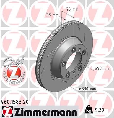 ZIMMERMANN 460.1583.20 Fren Sistemleri Fren Diski - PORSCHE PANAMERA (970) uyumlu