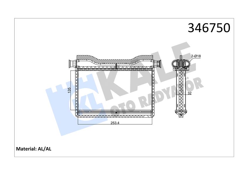 KALE OTO RADYATÖR 346750 İklimlendirme Sistemi İç Mekan Isı Değiştirici - BMW 5 (F10) uyumlu