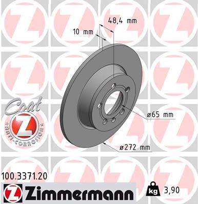 ZIMMERMANN 100.3371.20 Fren Sistemleri Fren Diski - AUDI A1 (8X1, 8XK) uyumlu