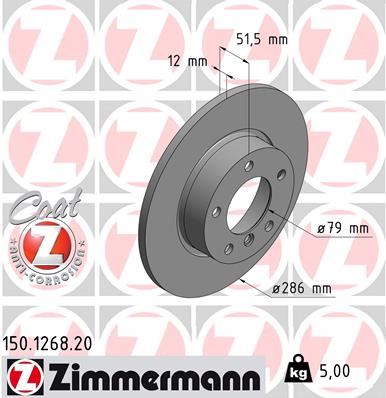 ZIMMERMANN 150.1268.20 Fren Sistemleri Fren Diski - BMW 3 (E36) uyumlu