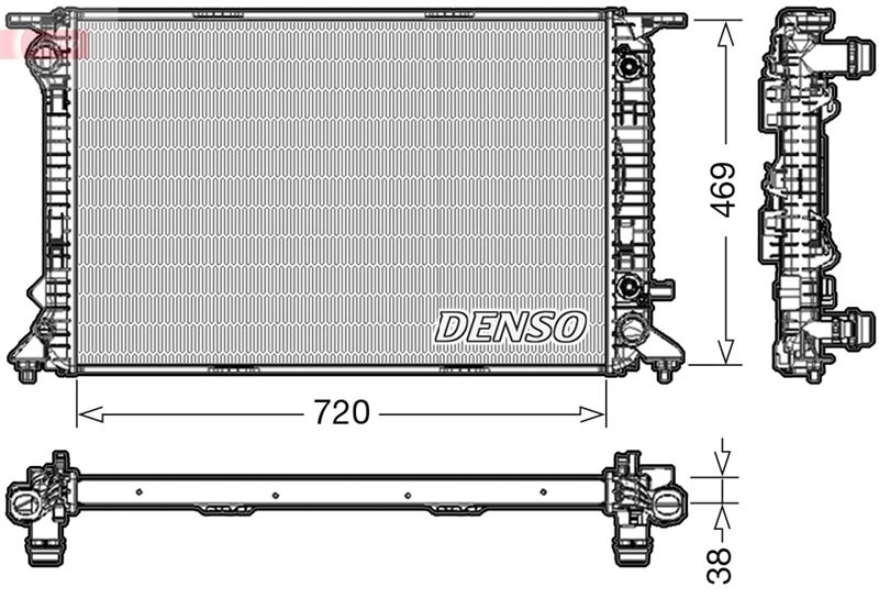DENSO DRM02023 Soğutma Sistemi Su Soğutucu & Parçaları - AUDI A5 (8T3) uyumlu