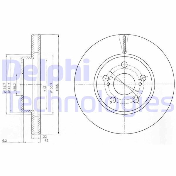DELPHI BG4269 Fren Sistemleri Fren Diski - TOYOTA AVENSIS Sedan (_T27_) uyumlu