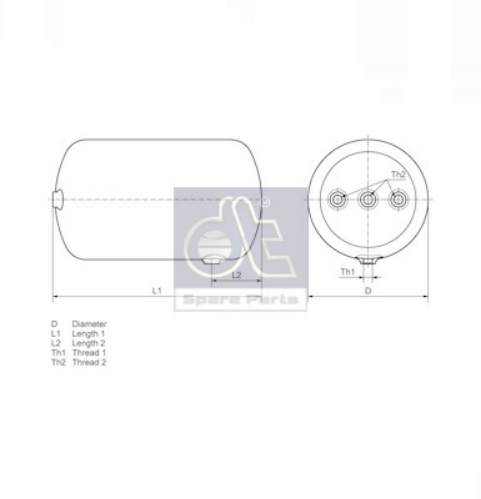 DT Spare Parts 4.66427 Fren Sistemleri Hava Tankı - MERCEDES-BENZ AXOR 2 uyumlu