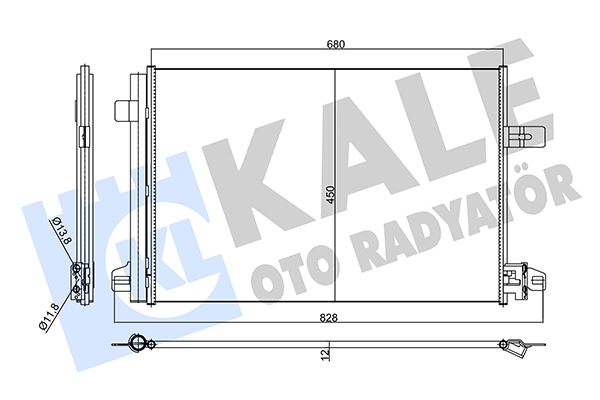 KALE OTO RADYATÖR 356115 İklimlendirme Sistemi Klima Radyatörü - VW TRANSPORTER T6 / CARAVELLE T6 Minibüs/Otobüs (SGB, SGJ, SHB, uyumlu