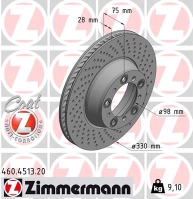 ZIMMERMANN 460.4513.20 Fren Sistemleri Fren Diski - PORSCHE 911 (991) uyumlu
