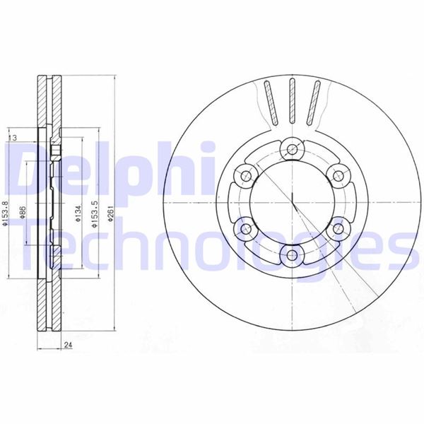 DELPHI BG4104 Fren Sistemleri Fren Diski - KIA K2500 Platform şasi (SD) uyumlu