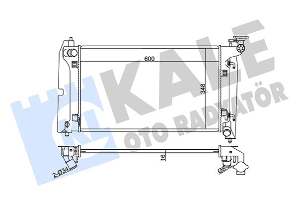 KALE OTO RADYATÖR 366800 Soğutma Sistemi Su Soğutucu & Parçaları - TOYOTA COROLLA (_E12_) uyumlu