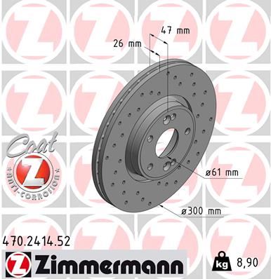 ZIMMERMANN 470.2414.52 Fren Sistemleri Fren Diski - RENAULT LAGUNA II (BG0/1_) uyumlu
