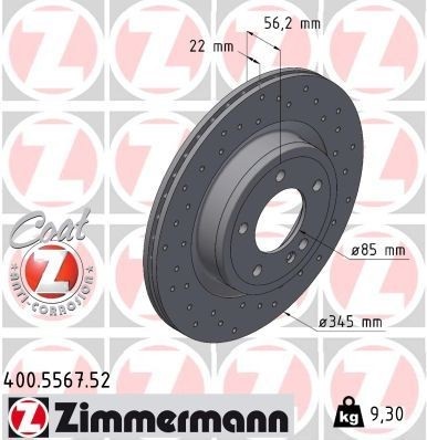 ZIMMERMANN 400.5567.52 Fren Sistemleri Fren Diski - MERCEDES-BENZ G-SERISI (W463) uyumlu