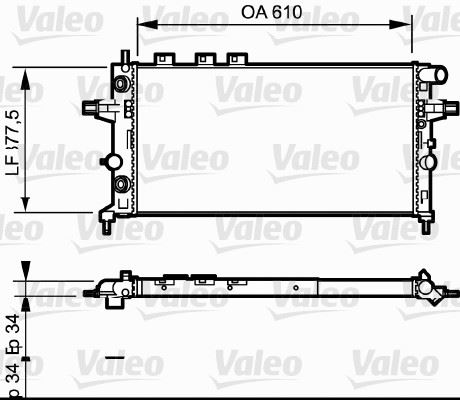 VALEO 732548 Soğutma Sistemi Su Soğutucu & Parçaları - OPEL ASTRA G Hatchback (T98) uyumlu