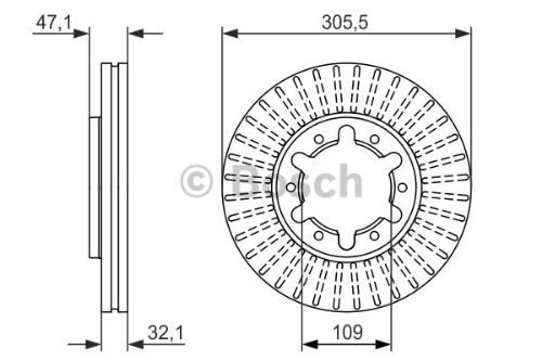 BOSCH 0 986 479 359 Fren Sistemleri Fren Diski - NISSAN PATROL GR V Wagon (Y61) uyumlu