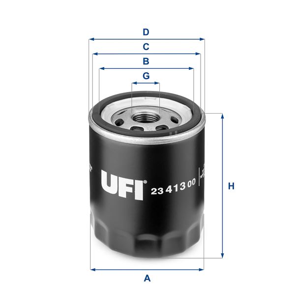 UFI 23.413.00 Motor Yağ Filtresi - MAZDA 6 Hatchback (GH) uyumlu