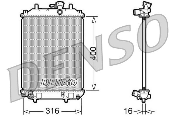 DENSO DRM35001 Soğutma Sistemi Su Soğutucu & Parçaları - DAIHATSU CUORE VI (L251, L250_, L260_) uyumlu