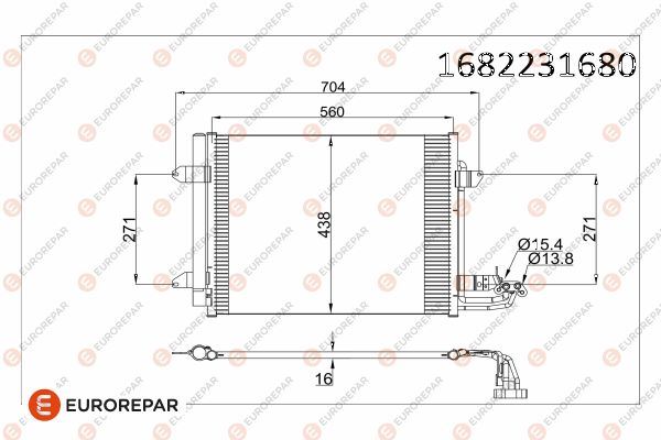EUROREPAR 1682231680 İklimlendirme Sistemi Klima Radyatörü - VW TOURAN (1T1, 1T2) uyumlu