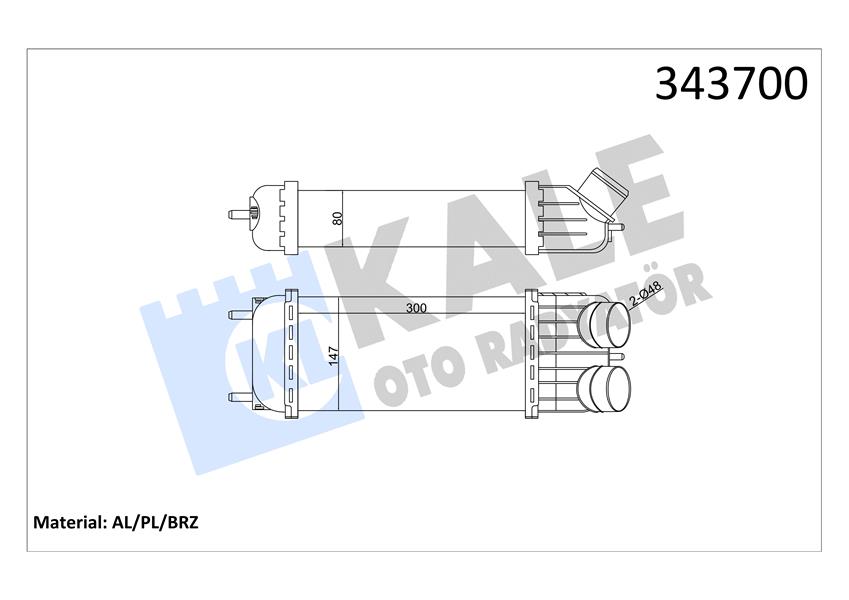 KALE OTO RADYATÖR 343700 Motor Turbo Radyatörü - CITROËN C3 I (FC_, FN_) uyumlu