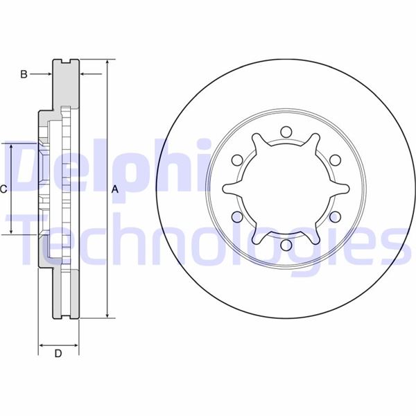 DELPHI BG4795C Fren Sistemleri Fren Diski - NISSAN NP300 PICKUP (D22) uyumlu