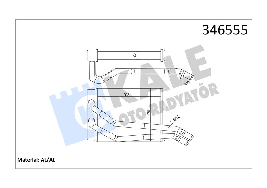 KALE OTO RADYATÖR 346555 İklimlendirme Sistemi İç Mekan Isı Değiştirici - HYUNDAI SANTA FÉ I (SM) uyumlu