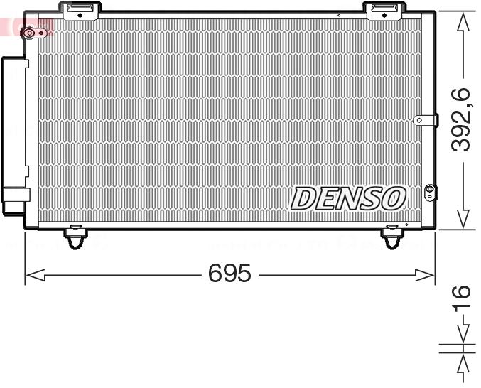 DENSO DCN50130 İklimlendirme Sistemi Klima Radyatörü - TOYOTA COROLLA (_E12_) uyumlu