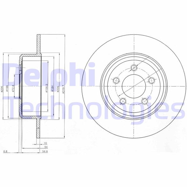 DELPHI BG4074 Fren Sistemleri Fren Diski - LANCIA THEMA (LX_) uyumlu